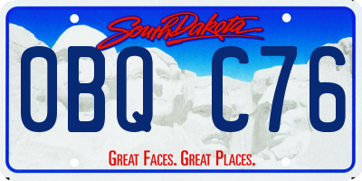 SD license plate 0BQC76