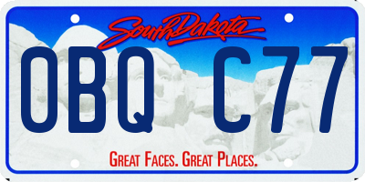 SD license plate 0BQC77