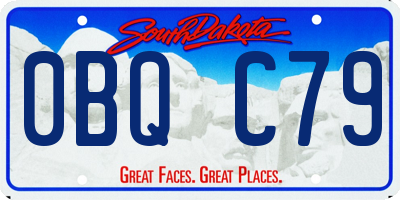 SD license plate 0BQC79