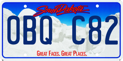 SD license plate 0BQC82