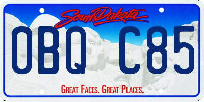 SD license plate 0BQC85