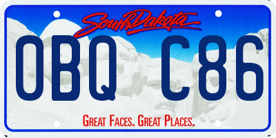 SD license plate 0BQC86