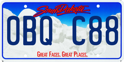 SD license plate 0BQC88