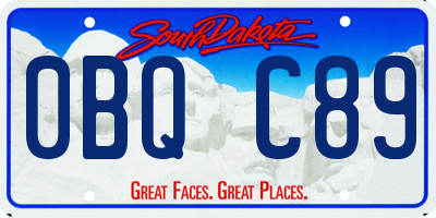 SD license plate 0BQC89