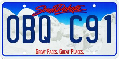SD license plate 0BQC91
