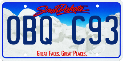 SD license plate 0BQC93