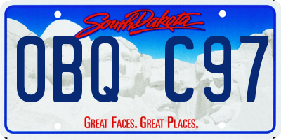 SD license plate 0BQC97