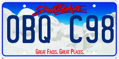 SD license plate 0BQC98