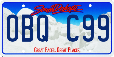 SD license plate 0BQC99