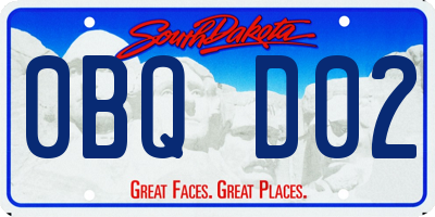 SD license plate 0BQD02