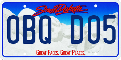 SD license plate 0BQD05