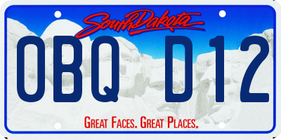 SD license plate 0BQD12