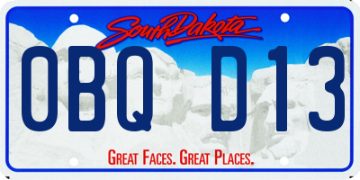 SD license plate 0BQD13