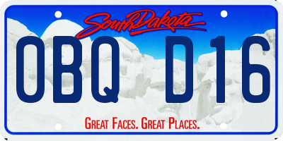 SD license plate 0BQD16