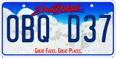 SD license plate 0BQD37