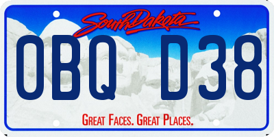 SD license plate 0BQD38