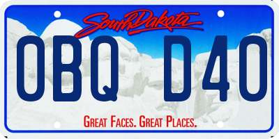 SD license plate 0BQD40