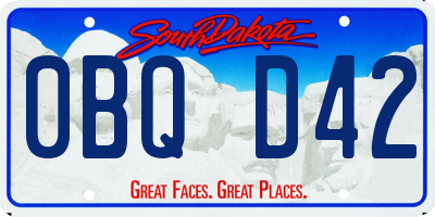 SD license plate 0BQD42