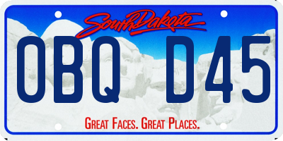 SD license plate 0BQD45