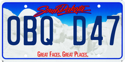 SD license plate 0BQD47