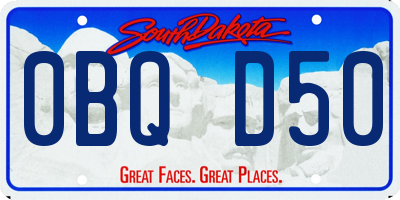 SD license plate 0BQD50