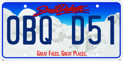 SD license plate 0BQD51