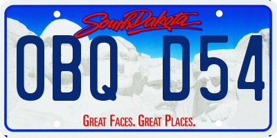 SD license plate 0BQD54