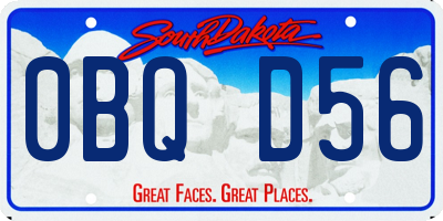 SD license plate 0BQD56