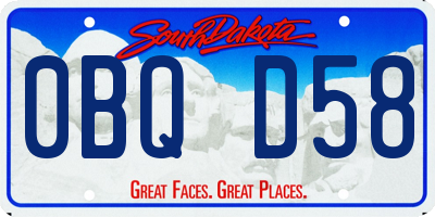 SD license plate 0BQD58