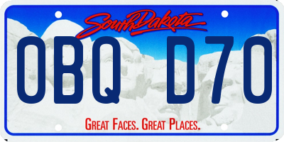 SD license plate 0BQD70
