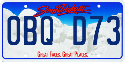 SD license plate 0BQD73