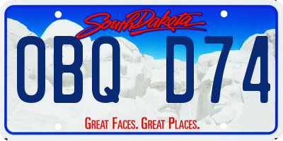 SD license plate 0BQD74