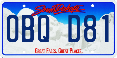 SD license plate 0BQD81
