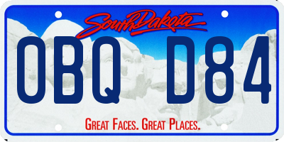 SD license plate 0BQD84