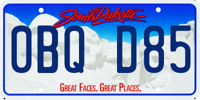 SD license plate 0BQD85