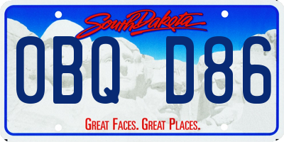 SD license plate 0BQD86