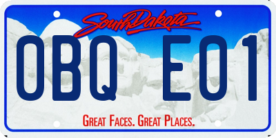 SD license plate 0BQE01