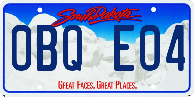 SD license plate 0BQE04