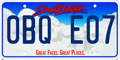 SD license plate 0BQE07