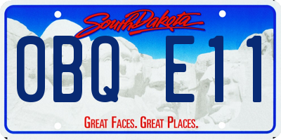 SD license plate 0BQE11