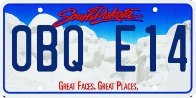 SD license plate 0BQE14