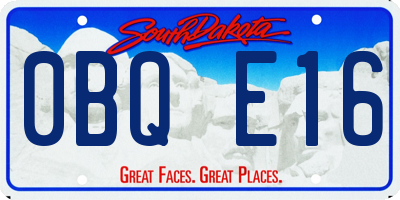SD license plate 0BQE16