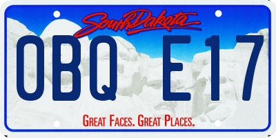 SD license plate 0BQE17