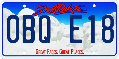 SD license plate 0BQE18