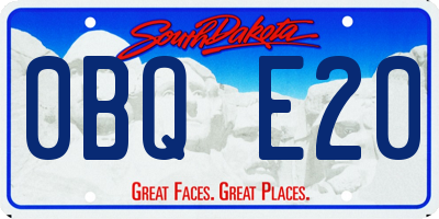 SD license plate 0BQE20
