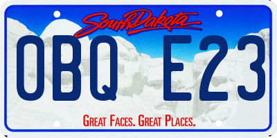 SD license plate 0BQE23