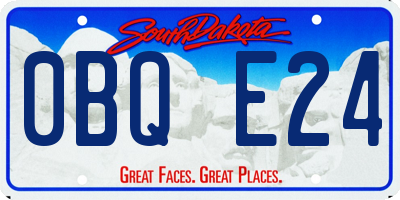 SD license plate 0BQE24
