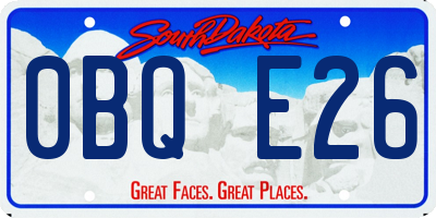 SD license plate 0BQE26