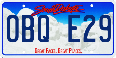 SD license plate 0BQE29