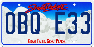 SD license plate 0BQE33
